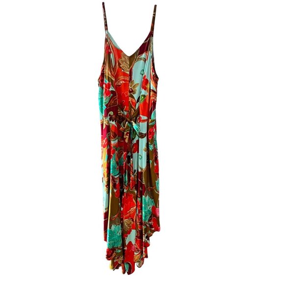 IVY STREET Sz XL Wide Leg JUMPSIUT Spaghetti Strap Tropical Floral Pockets NICE - Picture 12 of 16
